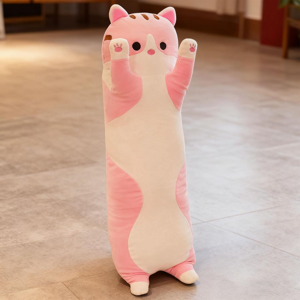 Body Pillow Plush Stuffed Long Cushion Cat Animal Soft Toy Gift for Sleeping Hugging