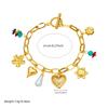 Stainless Steel Hollow out Love Simulation Pearl Turquoise Bracelet For Women Wrist Chain Jewelry Party Gift
