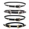 Women Fashion Metal Waistband Waist Style Belt Double Buckle Female Belt Female Style Belt