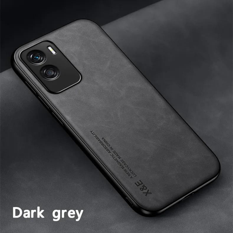 

Luxury Shockproof Case for Honor 90 Lite 70 50 Protective Cover Built-in Magnetic Car Holder Phone Textured Business Full Protection For Honor 70 Lite темно серый