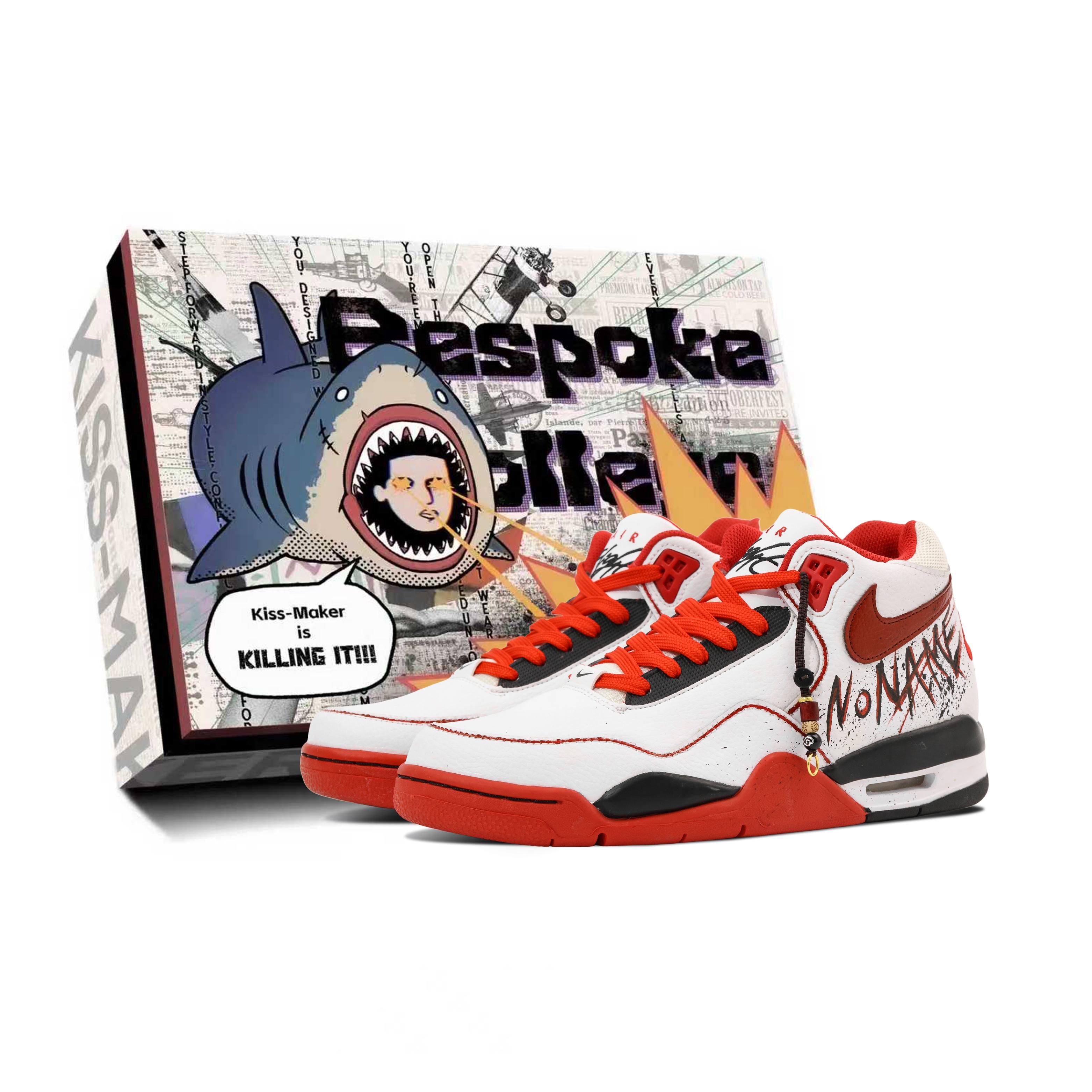 

Nike Flight Legacy Synthetic Leather Versatile Support Impact Resistant Mid top Vintage Basketball Shoes Unisex Red BQ4212-100(Team731--box) 40