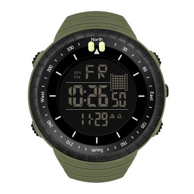 Electronic Sports Watch Waterproof Night Light Large Screen Quick Release Strap Digital Watch Green