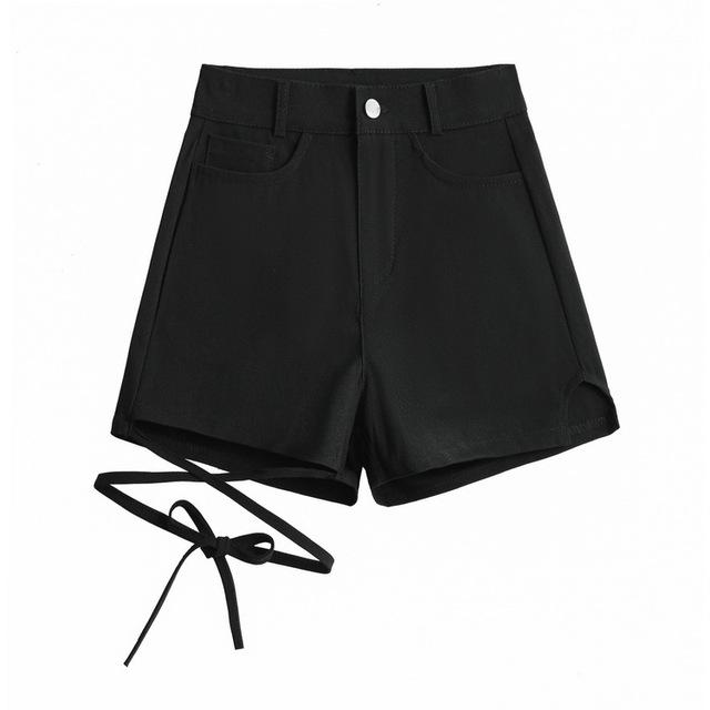 

Весенние женские готические шорты, тонкие повязки трапециевидной формы, винтажные повседневные элегантные женские шорты с высокой талией Y2K E-girl, короткие брюки