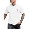 T-shirt Casual Manches Courtes Col Rond Minimaliste Homme Imprimé Lettre Manuscrite Croix de Foi