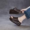 Johnature Ciabatte Zeppa Donna Suola Spessa Vera Pelle Comode Retro Sandali da Esterno