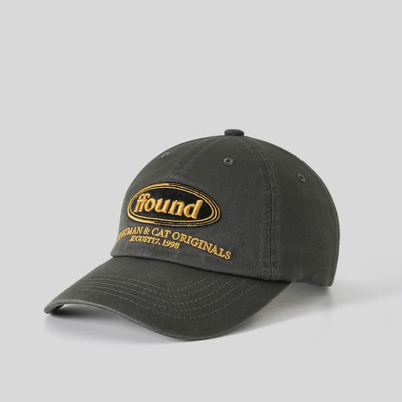 

human & cat FFOUND WASHED VINTAGE BALL CAP_CHARCOAL CHARCOAL