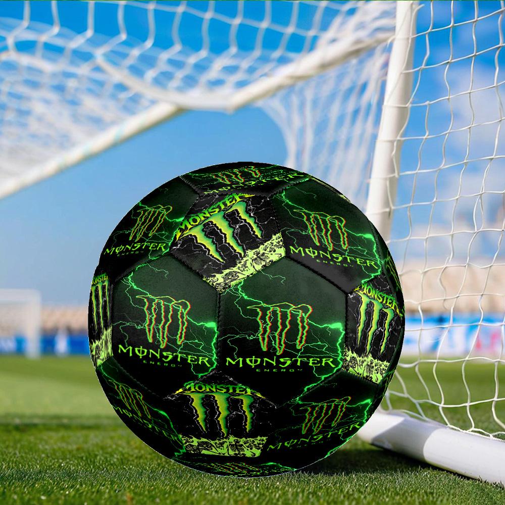 Powerful Energy Drink Logo Size 5 Soccer Ball, Suitable for Training and Matches, High-Elasticity, Wear-Resistant Material Gift for Fan