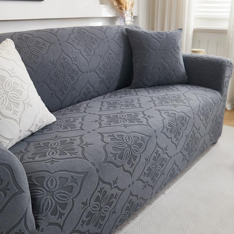 Premium Jacquard Stretch Sofa Cover 1/2/3/4/5 Seater Solid Color Furniture Slipcover Protector for Home Office Living Room Decor