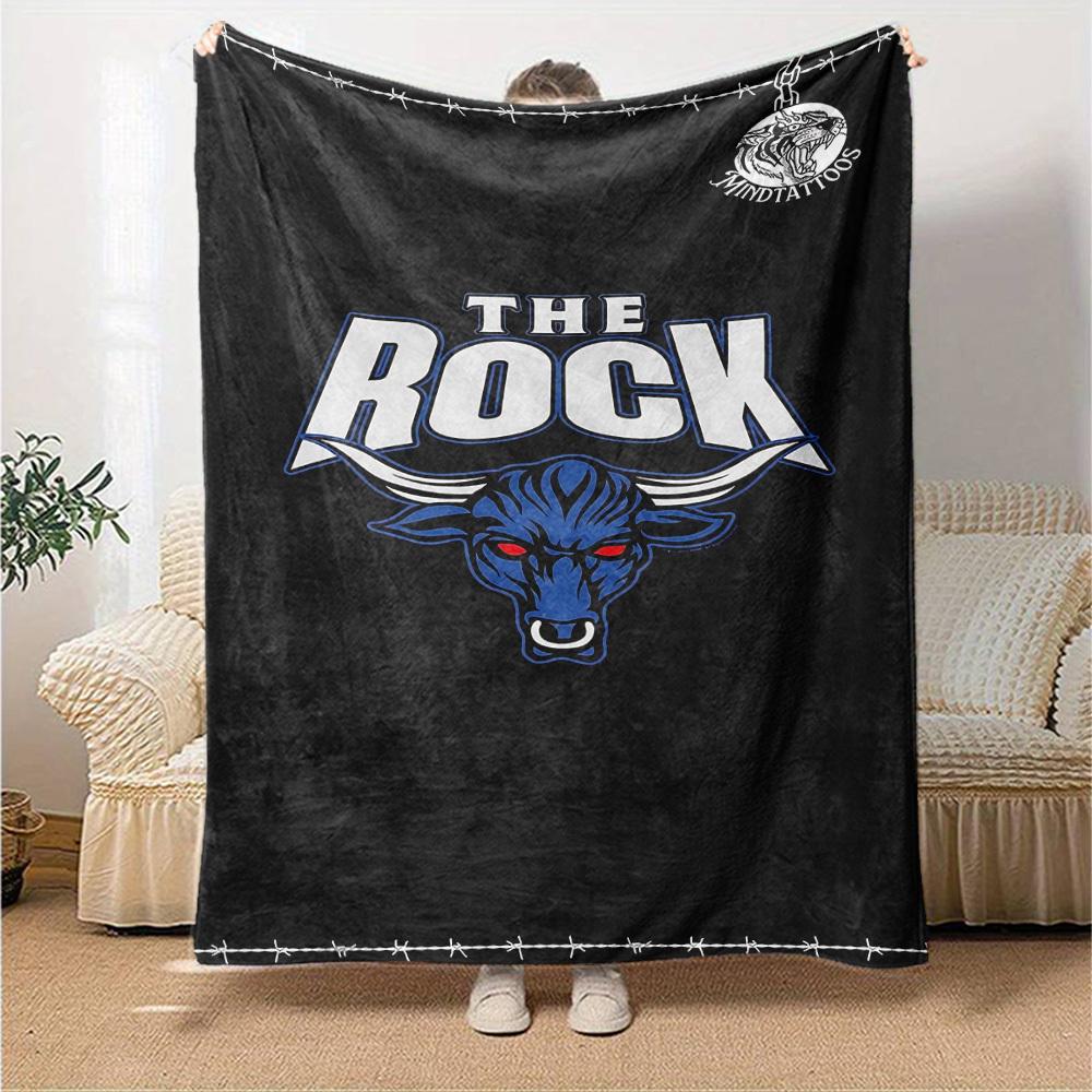1pc THE ROCK Soft Flannel All Season Throw for Home, Office, Outdoor UseDurable Comfort Soft Warm Throw for Home