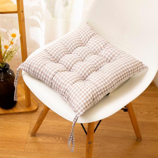 Breathable Seat Pad for All Seasons Square Chair Cushion with Ties, Ultra Soft Pad, Animal Flower Decorative Kitchen Pattern, 15.75" X Dining