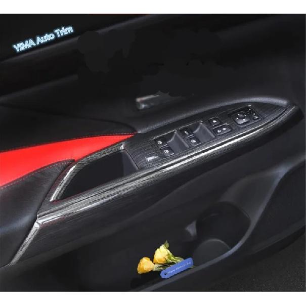 Black Brushed Auto Styling Door Armrest Window Lift Button Panel Cover Trim ABS Accessories For Mitsubishi Outlander 2014 -