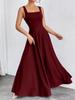 Elegant Square Neck Sleeveless Ultra Long Women's Fashion Dress