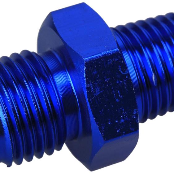 RDEXP Blue Aluminum Alloy AN6-1/4"" NPT Male Flare to Male Straight Pipe Thread Fitting Adapter Set of 2