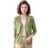 Women's knitted top cardigan spring and autumn mother's collar top small coat knitted sweater