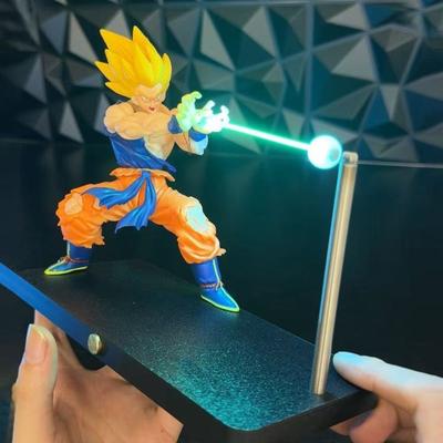Anime Themed Night Lamp LED Desk Light with Magnetic Display Stand Dimmable LED Wave Effect Bedside Lamp Decoration