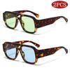 1pc Fashion Candy Color Square Sun Glasses Women Large Frame Double Bridges Retro Wide Legs Men Eyeglasses Shades