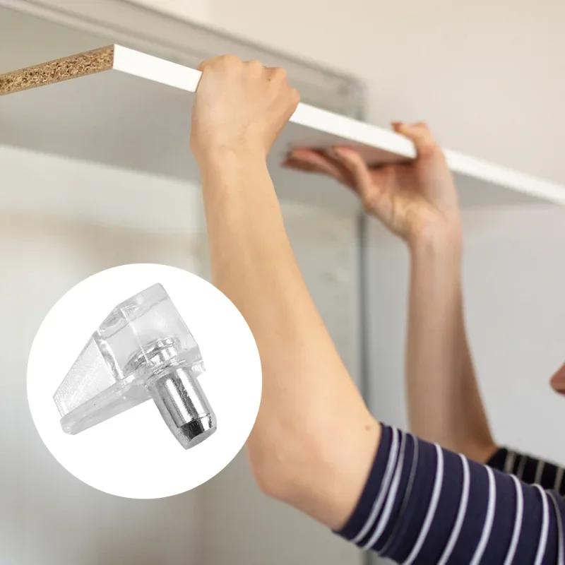 20/10Pcs Studs Pegs Shelf Laminate Support Wardrobe Cupboard Wooden Furniture Glass Plate Transparent Bracket Holder Supplies