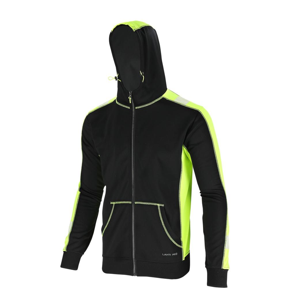 Black and Yellow Reflective Sweatshirt, "2Xl", Ce, Lahti
