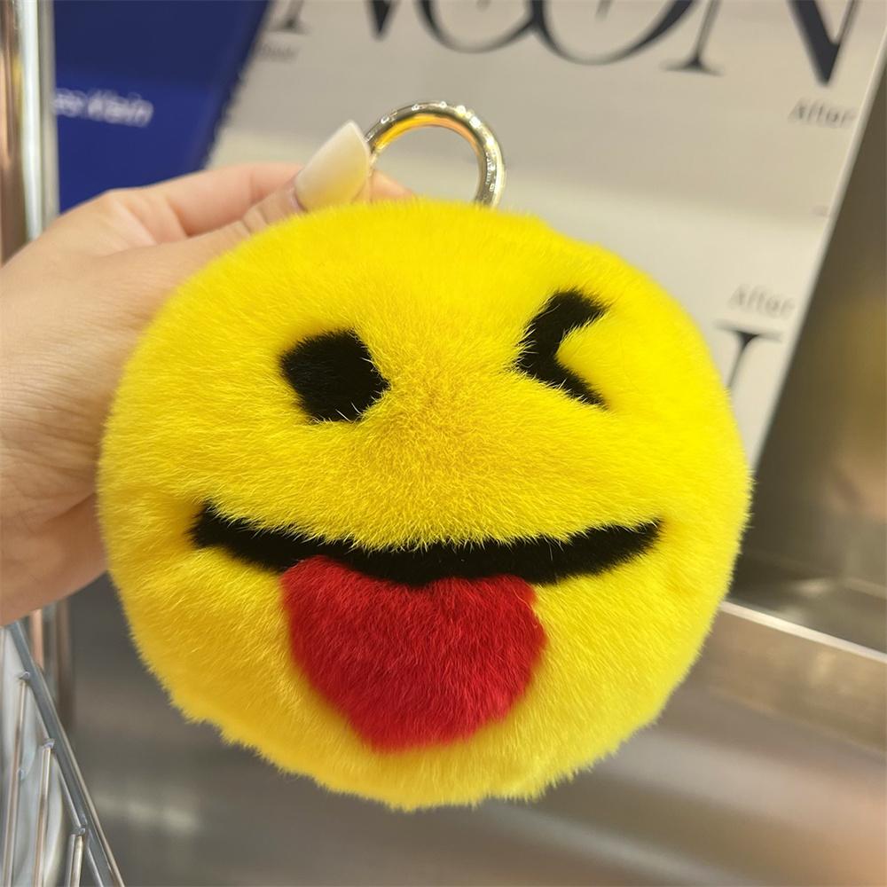 Kaninchenfell Ausdruckstasche Anhänger Schlüsselanhänger Damen Tasche Autoschlüsselanhänger Anhänger Dekoration Schmuck Taschen Aufhänger Zubehör Geschenke 11 cm yellow