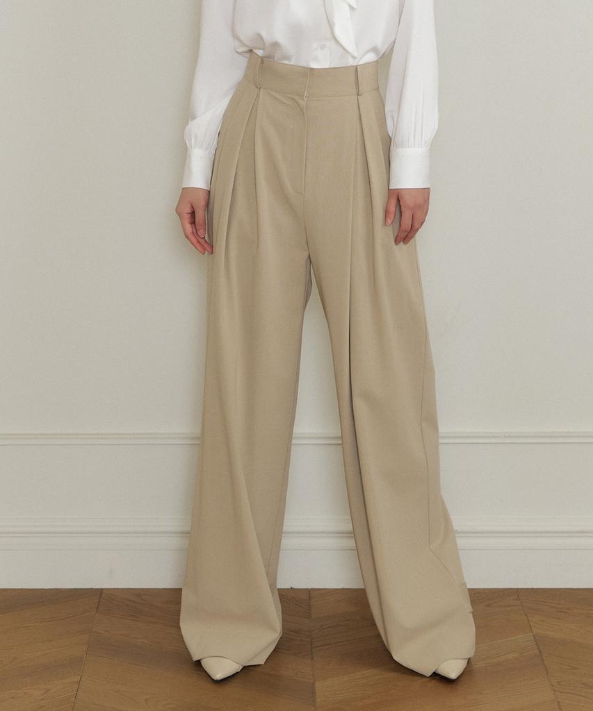 LUCIR ZU Monet Wide Slacks (Beige)