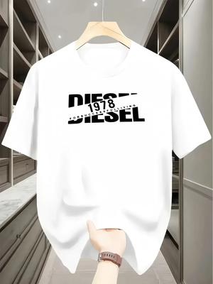 CasualT-shirt med klassiskt tryck Modern sommar Herr Kortärmad Rund Halsad T-shirt Tryck Ren Bomull Regularstyle