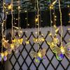 Butterfly Icicle Solar String Lights for Garden, Patio, and Landscape Decor