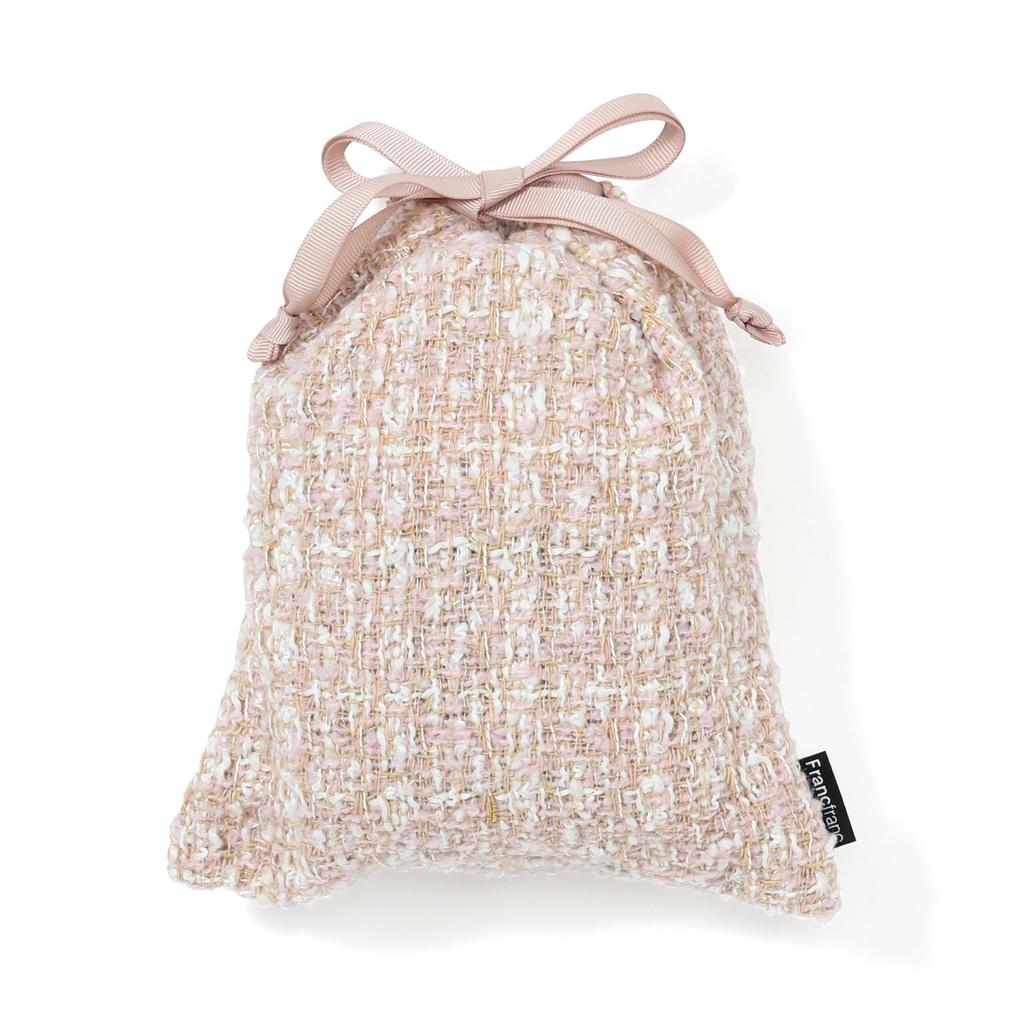 Francfranc Pocketable Room Portable Travel Compact Comes with Dedicated Pouch [Francfranc] Shoes, Tweed, Pink, Foldable, Slippers, Slippers, Storage,