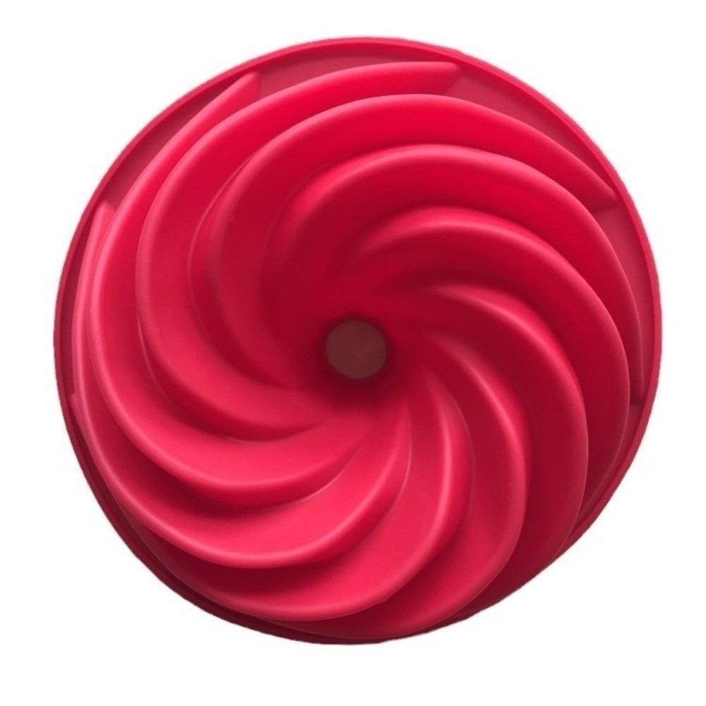 Silicone Spiral Cake Pan Non-Stick Round Baking Pan Reusable Fluted Bundt Pan DIY Pastry Dessert