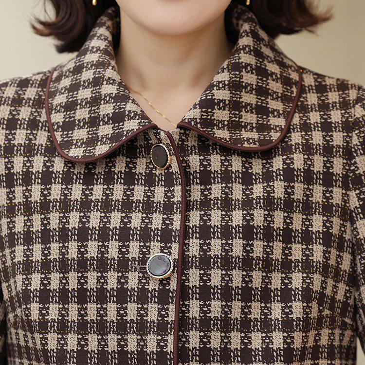 2026 Stylish Autumn Plaid Jacket for Middle-Aged and Elderly Women