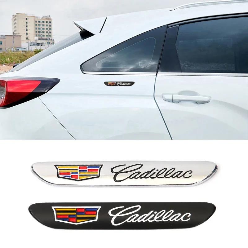 9.5x1.5cmMetal Car Fender Side Emblem Stickers Rear Trunk Badge for Cadillac ATS BLS CT4 CT5 CT6 CTS EXT SLS STS XT4 XT5 XT6 XTS
