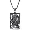 Ethnic Stainless Steel Guan Gong Pendant - Titan Steel Necklace with Retro Dragon Design