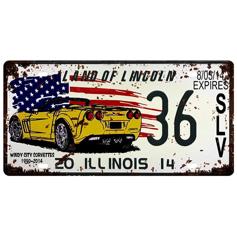 Motor Bus Car Plate License Metal Tin Signs US Route 66 Tinplate Poster Vintage Pin Up Signs Bar Cafe Garage Wall Decor Plaques