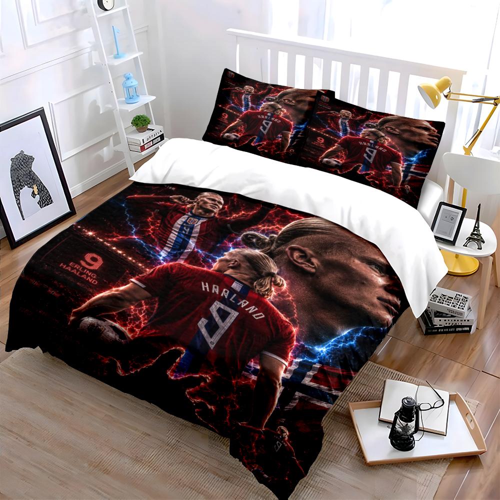 Soccer Player Print Bedding Set Bedding set (1 duvet cover, 2 pillowcases, duvet not included)