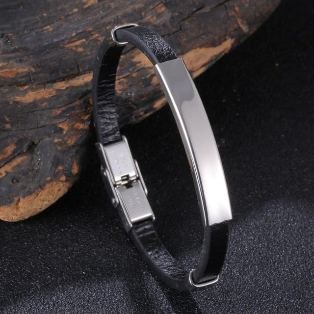 New Trendy Leather Bracelet Men Stainless Steel Handmade Bangles Male Wristband Charm Hand Jewelry Boyfriend Husband Gift Sp1037