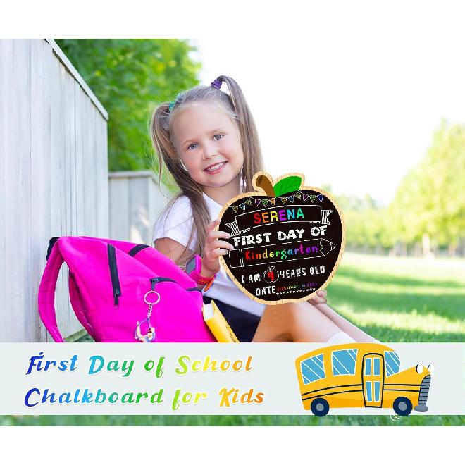 First & Last Day of School Chalkboard Sign - Double-Sided Back to School Board Sign for Kids Reble 1st Day of Preschool Pre-K Kindergarten Gifts for