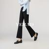 Yalida Women's Elastic Black Slim Fit Flared Cropped Pants