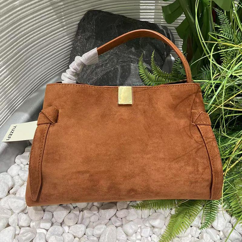 

Сумка-тоут из замши, сумка-наклейка для горшка, новая наплечная сумка-мессенджер, замшевая сумочка из матовой кожи 32*11*18cm коричневый