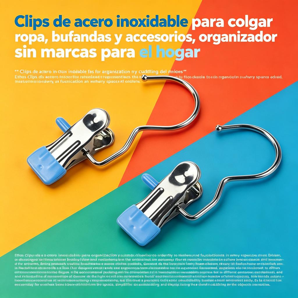 Clips de acero inoxidable para colgar ropa, bufandas y accesorios, organizador sin marcas para el hogar
