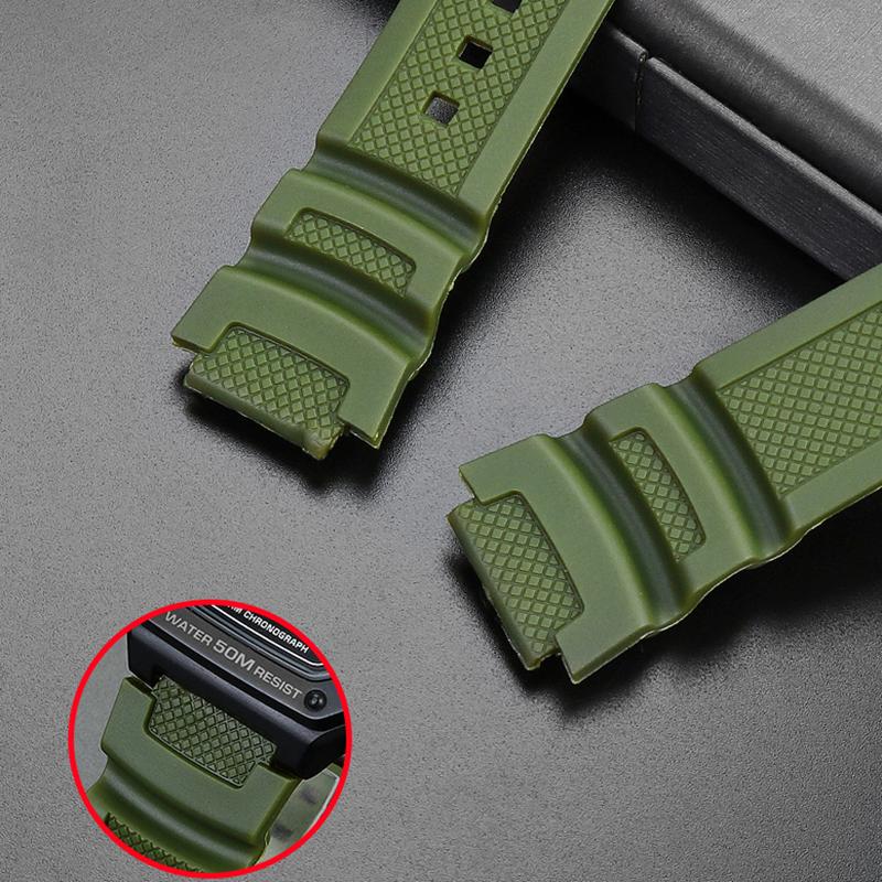 Resin Silicone Strap for Casio Watch Band SGW-300 SGW-300H/400/500 AE1200 AE1100 MRW-200 W218H Waterproof Rubber Sport Watchband