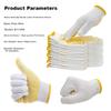 Labor Protection Gloves, Thickened Wear-Resistant, Coated Gloves, Non-Slip Dotted Cotton Yarn Gloves, Construction Work Gloves, 5 Pairs B11408