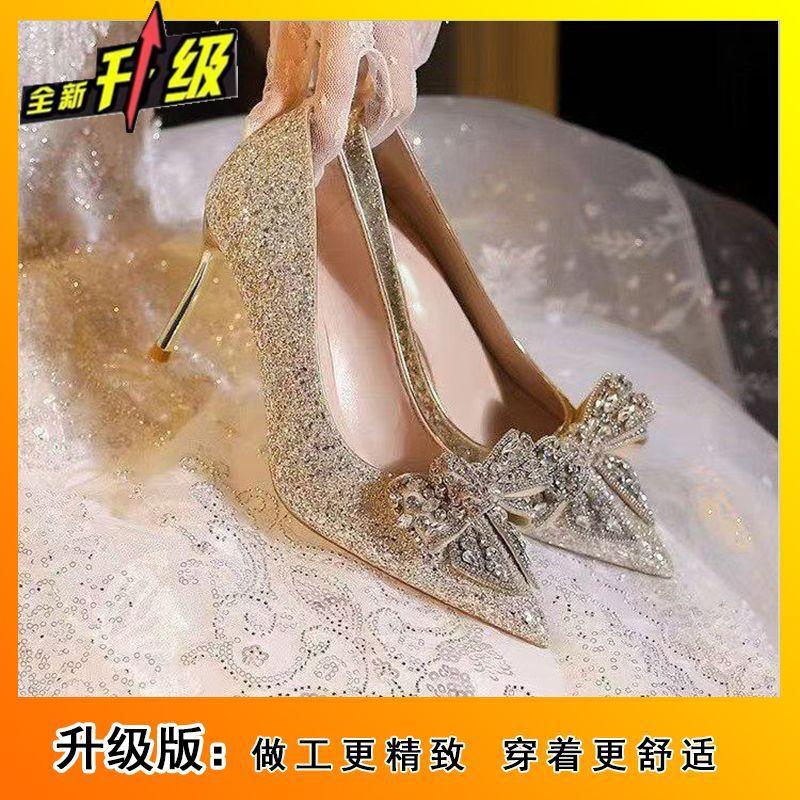 

Premium bow high heels women s fashion versatile comfortable pointed stiletto single shoes women s spring and summer new 40
