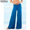 Pantalons et corsaires taille haute imprimés couleur unie pour femmes