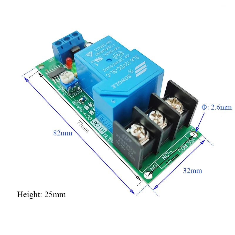 High-power 30A Time Delay Relay Module 12V24V Circuit Timer Control Switch 1-10000s Delay Adjustable Conduction Relays 5