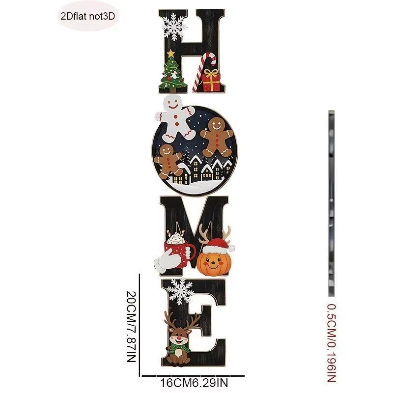 4pcs Wooden Wall Decoration Set- Country Tree Theme Home Letter Hanging Decor Living Room/Kitchen Bedroom Cozy Wall Art Decor