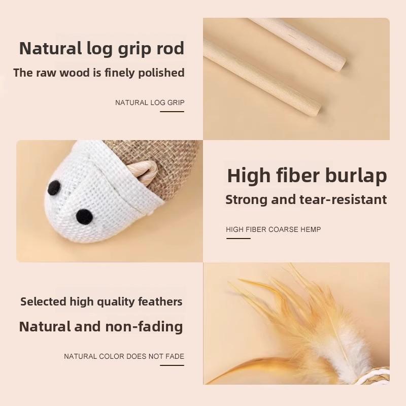 Katzenspielzeug, Katzen-Reizstäbe, Katzen-Selbstbefriedigung zur Linderung von Langeweile, Kleine Maus mit Glöckchen, Bissfest, Kätzchenkonsum