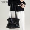 Wrinkled Design Oil Wax Leather Crossbody Bag for Women's New Fashion Retro Versatile Hand-held Shoulder Bag