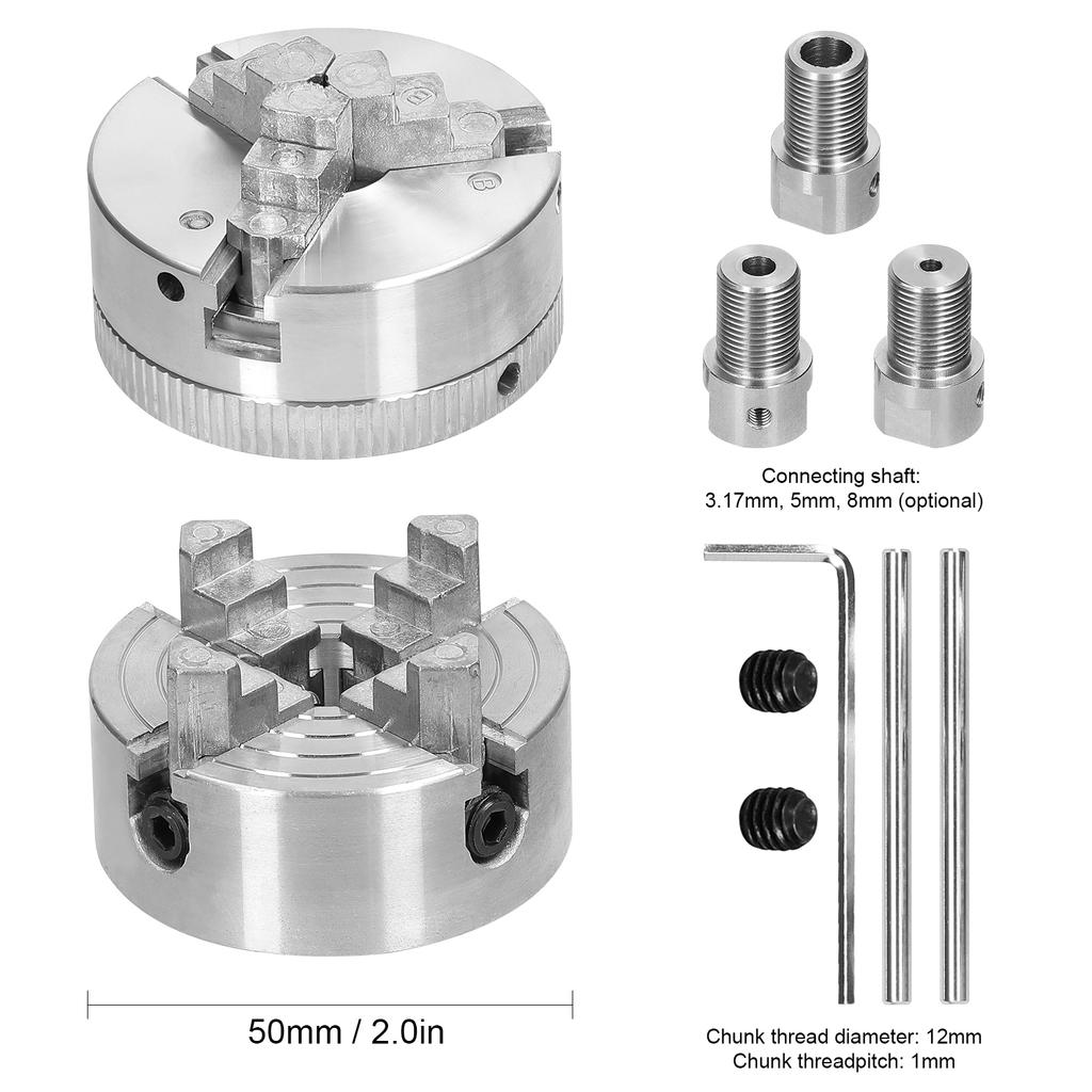 Lathe Chuck 3 Jaws 4 Jaws Manual Self Centering Mounting Bolt for Grinding Milling Turning Machine