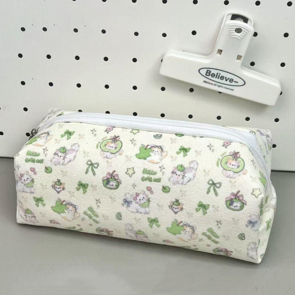 Canvas Pen Bag Cat Printted Patterns Stationery Bag Multi-Purpose Pencil Box  School Office
