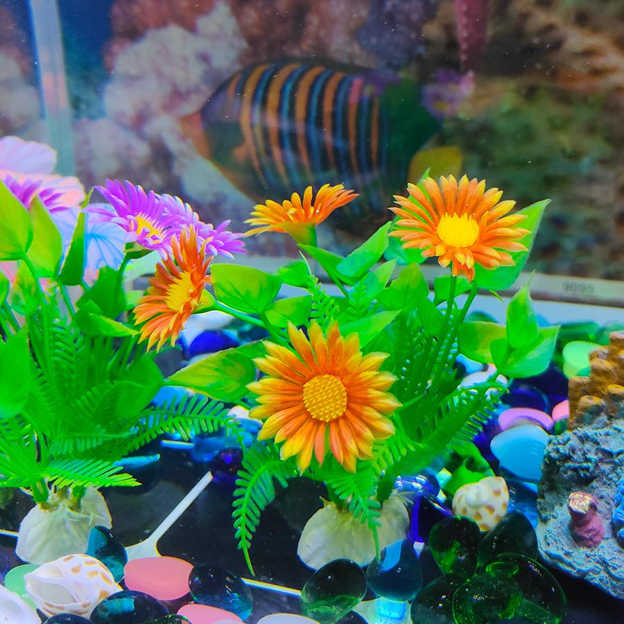 Aquarium Artificial Flowering Plants Decoration Fish Tank Landscaping Water Grass Ornaments Aquatic Simulated Flower Plant Supplies