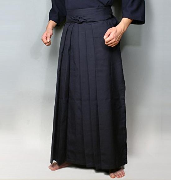 Kendoya Tetron Navy Blue Folds 23 Hakama, (inner Sewn) No.
